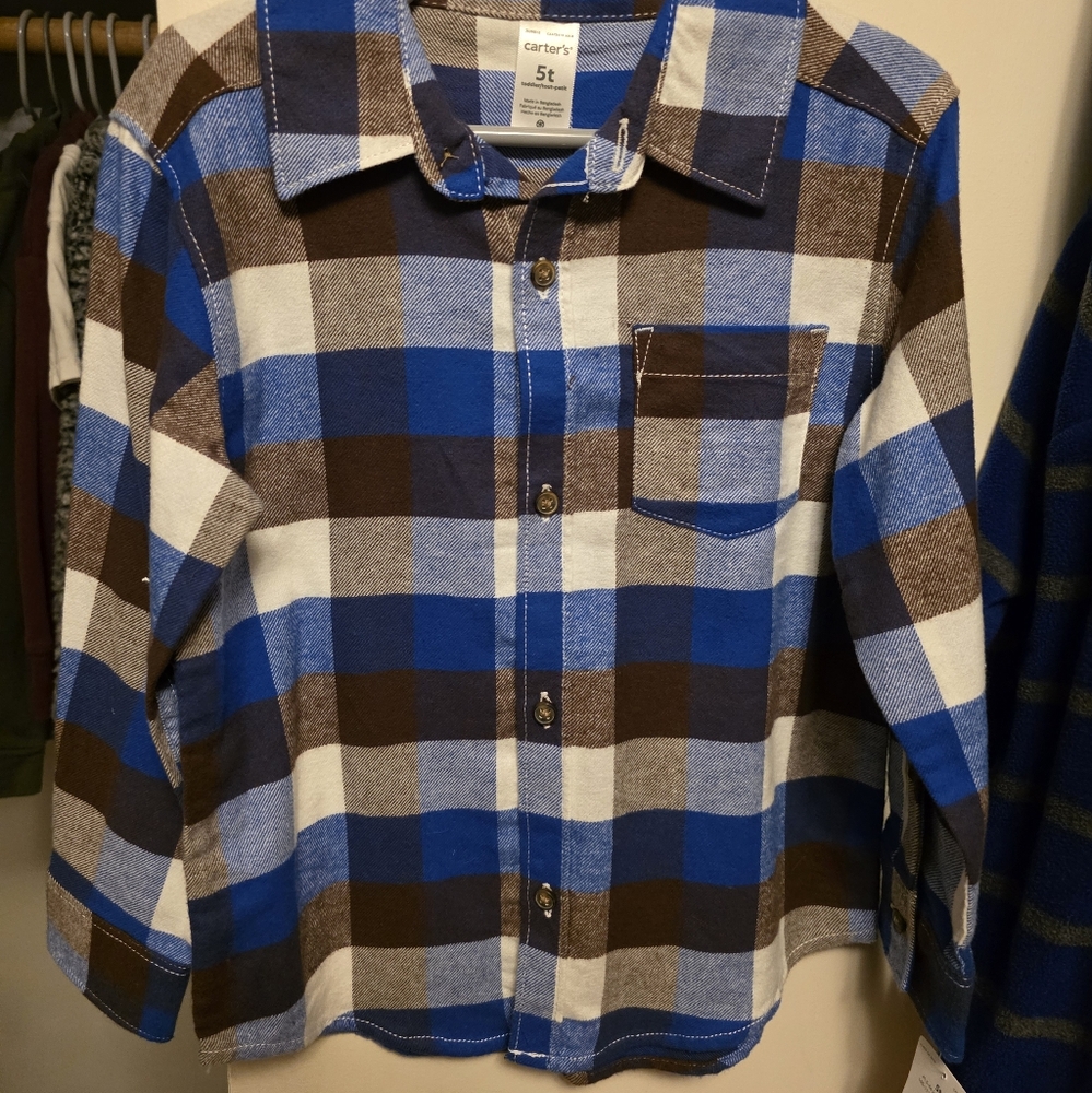 NWT boys Carter's dress shirt/button down (new) size 5T